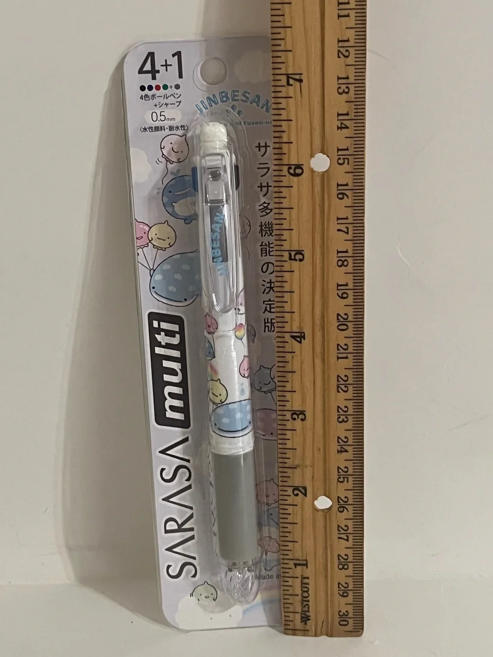 San-X Jinbesan Sarasa 4+1 Multicolor Pen and Mechanical Pencil